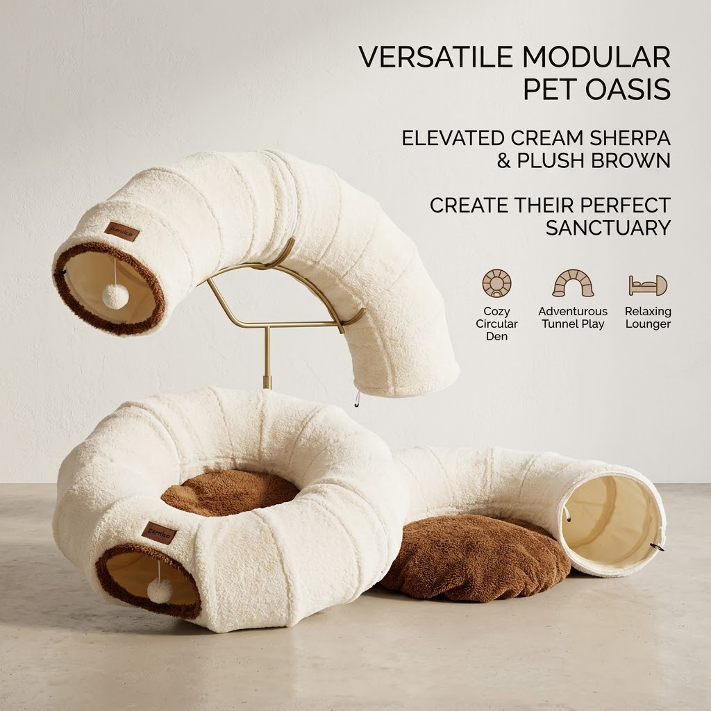 Delvaniq®Donut Cat Tunnel Bed for Indoor Cats