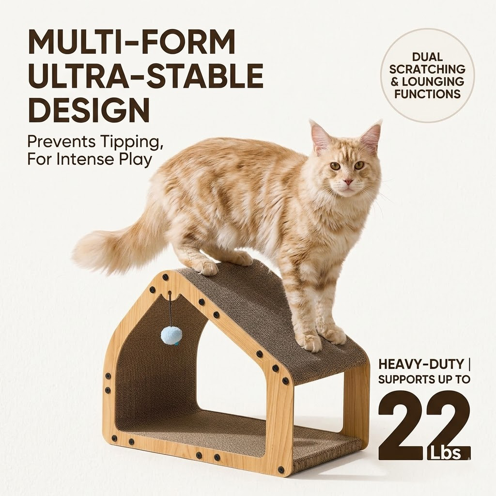 Delvaniq®20-Inch Cardboard Cat Scratcher House