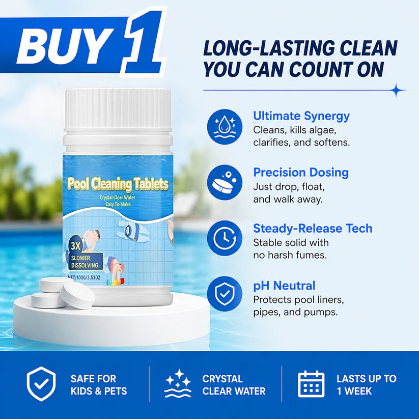 🔥 Flash Sale: 70% OFF – The Next-Gen Pool Purifier is here ✨ 2X Stronger Algae Control, Gentle & Safe for Kids! 👨‍👩‍👧‍👦