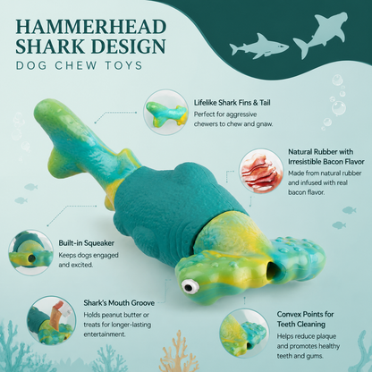 Delvaniq®Hammerhead Shark Dog Chew Toy