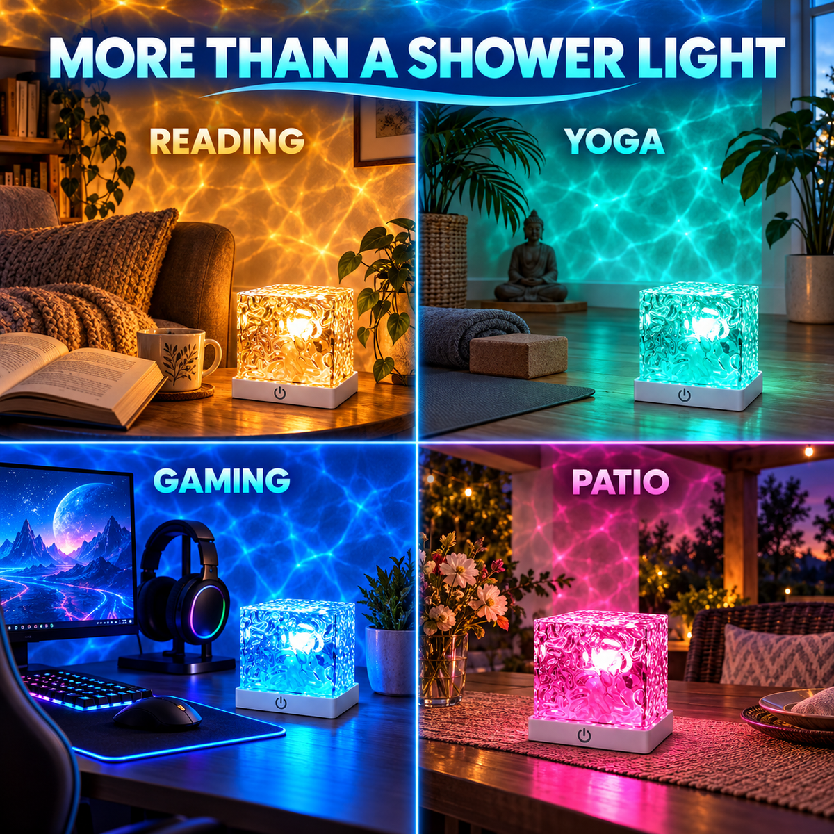 Rechargeable Ocean Wave Shower Light – 16-Color Waterproof Projector
