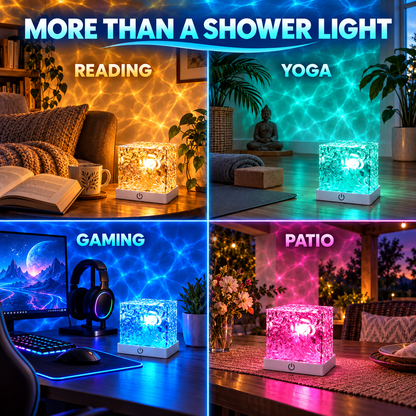 Rechargeable Ocean Wave Shower Light – 16-Color Waterproof Projector