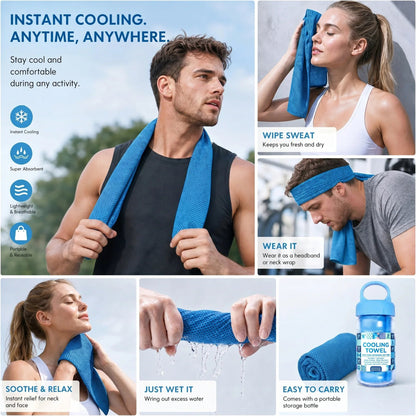 🏃❄️Cold Sweat Towel You Can Use Anywhere, Anytime! Reusable Soft Absorbent Cooling Portable