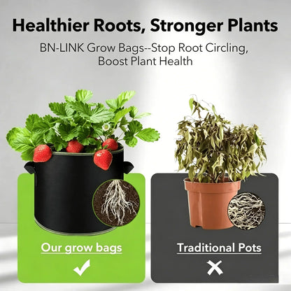 🌱 5 Gallon Grow Bags – Heavy Duty Aeration Fabric Pots with Handles for Vegetables, Flowers & Fruits 🪴
