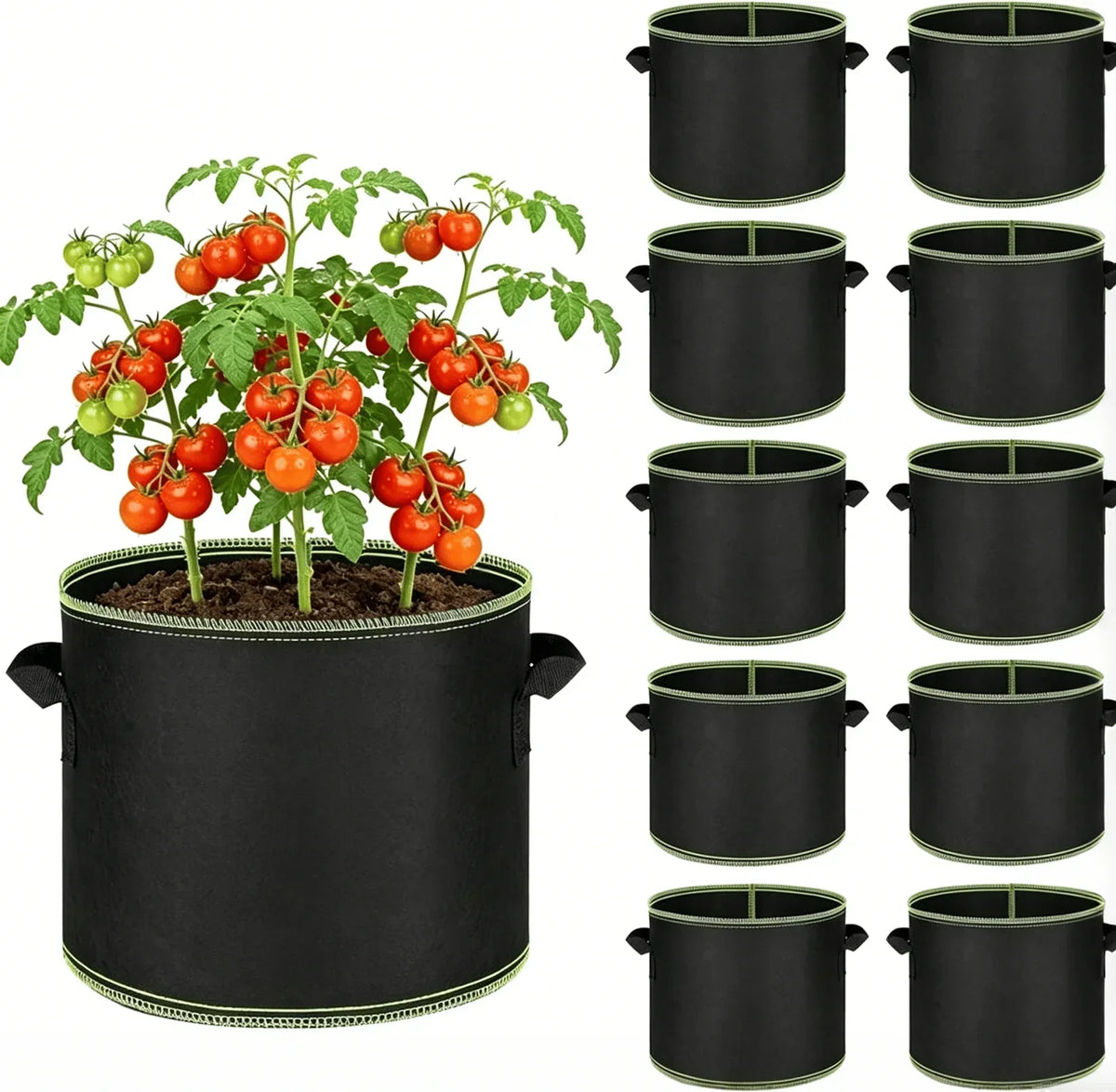 🌱 5 Gallon Grow Bags – Heavy Duty Aeration Fabric Pots with Handles for Vegetables, Flowers & Fruits 🪴
