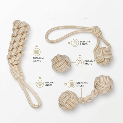 Delvaniq®4 Pack Natural Cotton Dog Rope Toys