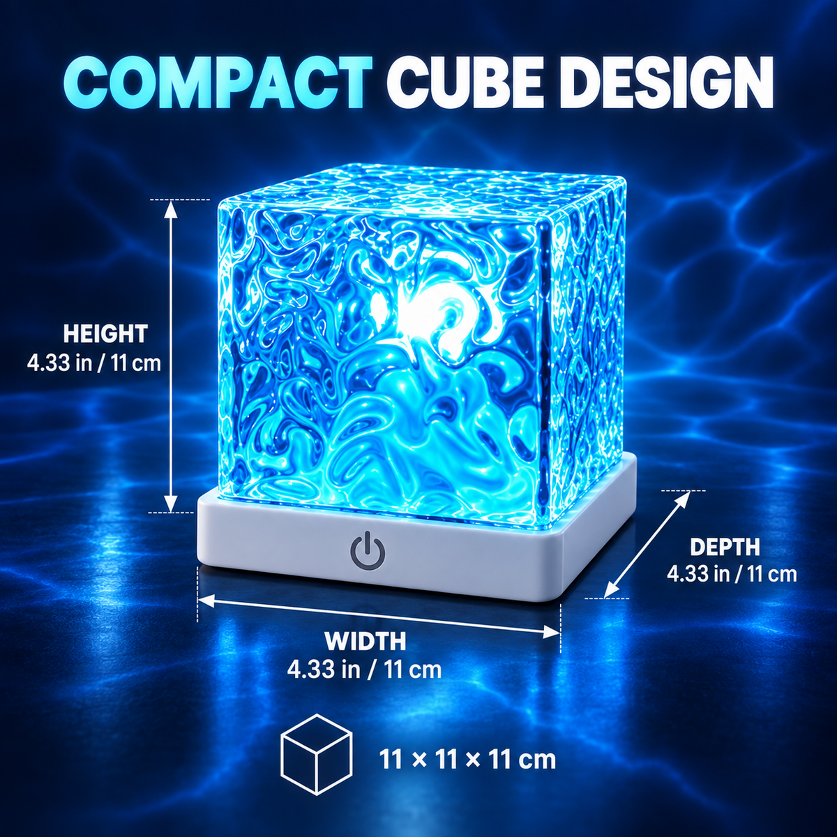 Rechargeable Ocean Wave Shower Light – 16-Color Waterproof Projector