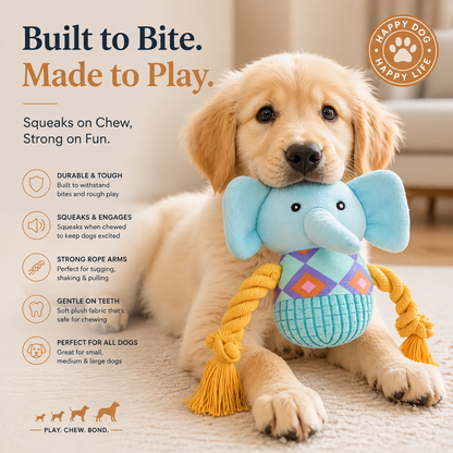 Delvaniq®Interactive Elephant Plush Dog Toy