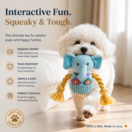 Delvaniq®Interactive Elephant Plush Dog Toy
