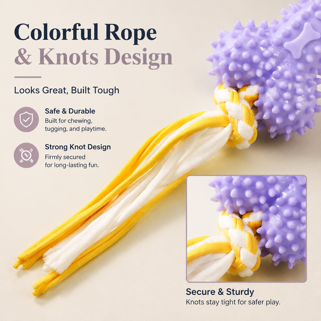 Delvaniq®Durable Rope Tug Toy for Dogs