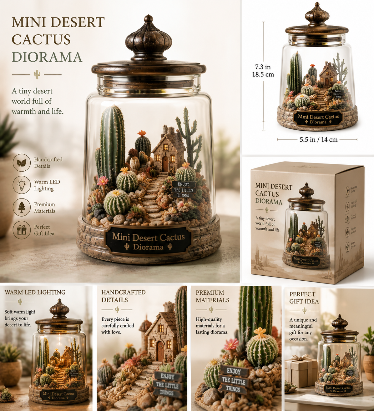 Mini Desert Cactus Diorama