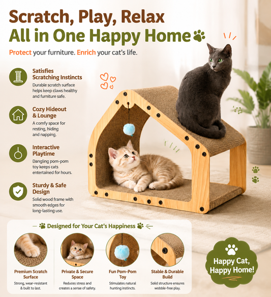 Delvaniq®20-Inch Cardboard Cat Scratcher House