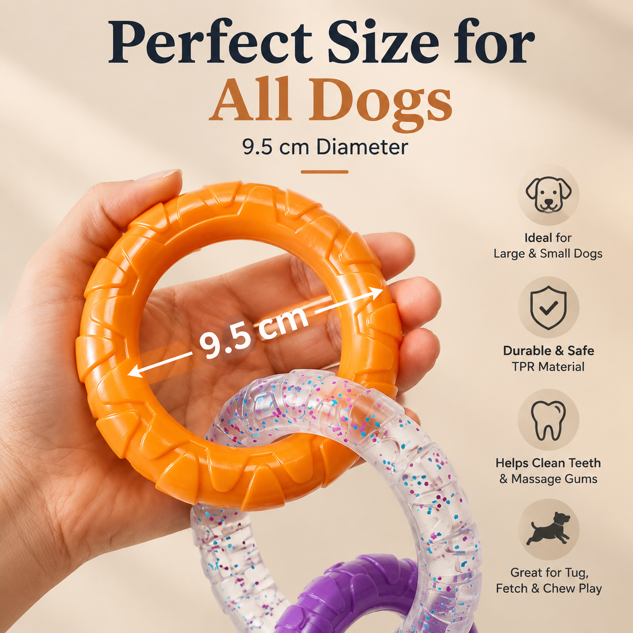 Delvaniq®Durable Tug Ring Dog Toy