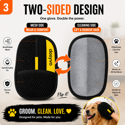 🔥 Flash Sale: 70% OFF –The dosyvo Pet Hair Removal Glove – ⚡ Swipe to Lift Fur from Furniture, Clothes & Cars