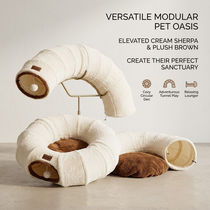 Delvaniq®Donut Cat Tunnel Bed for Indoor Cats