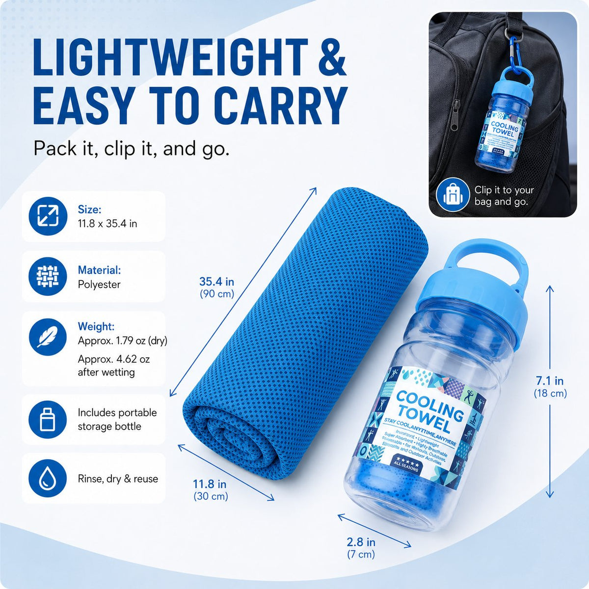 🏃❄️Cold Sweat Towel You Can Use Anywhere, Anytime! Reusable Soft Absorbent Cooling Portable
