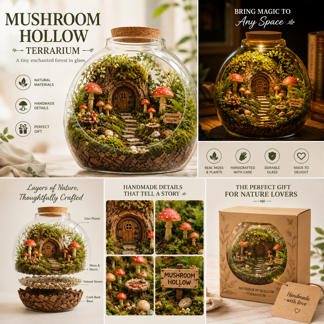 Mushroom Hollow Terrarium